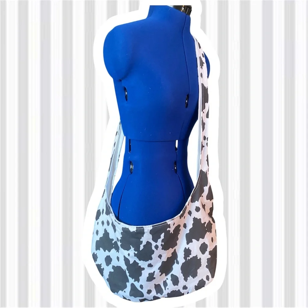 Elegant Black and White cow Patterned Baby Bag
